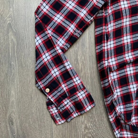 Aritzia Wilfred Free Charlotte Button Down Shirt Plaid Flannel Side Slit XS - Picture 7 of 14